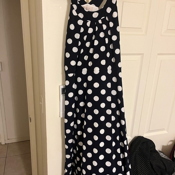 Gilli Navy and White Polka Dot Dress Stitch Fix Maxi - Picture 1 of 4